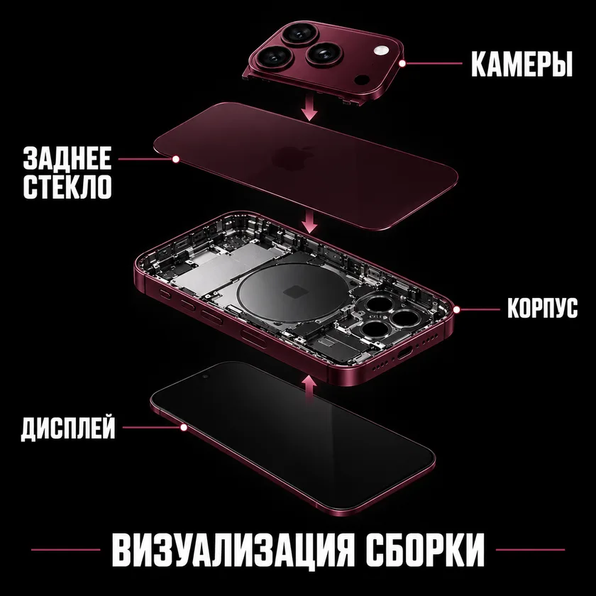 Смартфон по приёму /assembly: товар в процессе сборки из отдельных частей