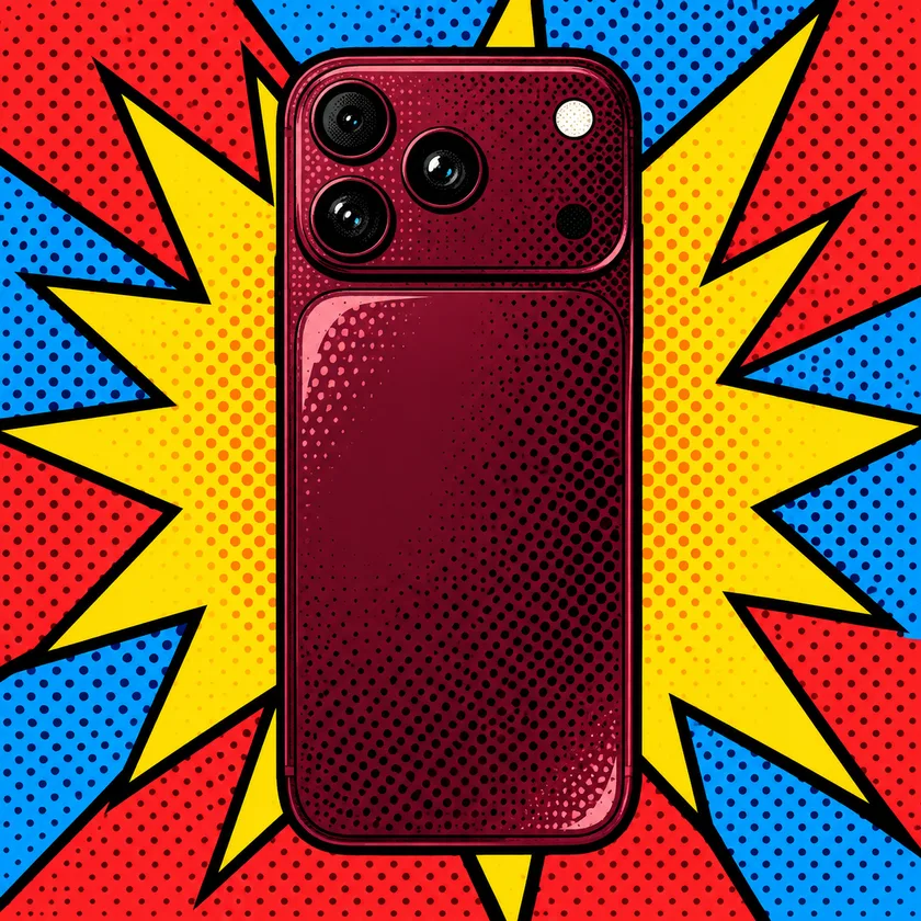 Смартфон по приёму /popart: товар в стиле поп-арт с яркими пятнами